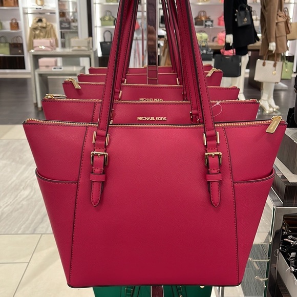 MICHAEL KORS Charlotte Large Leather Top-Zip Tote
Carmine Pink - Picture 9 of 16